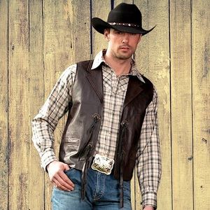 Men’s Bikers Western Leather Vest/waistcoat